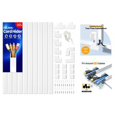 Easy Install 157in Cable Hider - Paintable Wall Wire Covers for Indoor & Outdoor picture