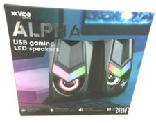 Vibe Gaming Gaming Mini Speakers Black USB LED RGB Stereo Bass For PC Desktop picture