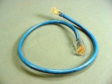 Leviton 52454-1R Blue Cat 5 1 Ft Ethernet LAN Patch Cord Network Data Cable Cat5 picture