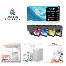 High Capacity 4-Pack Sublimation Ink Cartridges for SP01 Printer - Vibrant Co... picture
