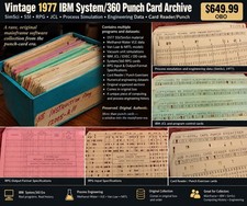 Vintage 1977 IBM System/360 Punch Card Program Archive SimSci SSI RPG Mainframe picture