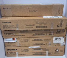 Set of ( 5 ) Toshiba T-FC556U  1K/2C/2Y  Black , Cyan, , Yellow New picture