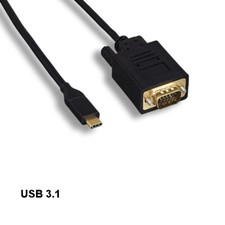 10x 3ft USB 3.1 Type C to VGA HD15 Cable 1920x1200 for PC Smartphone TV Laptop picture