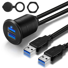 Double Port USB 3.0 Car Mount Flush Cable Male to Female Car Mount Extension picture
