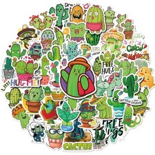 50 PCS Stikers Phone Stiker Guita Stiker Laptop Stiker Skateboard Stiker-Cactus picture