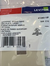 Lot of 8 - Leviton 41080-1IP QuickPort 1-Port Ivory Single-Gang Wallplate LOT OF picture