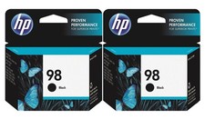 GENUINE HP 98 Black Ink Cartridge 2-Pack for Deskjet 5940 D4155 Officejet H470 picture