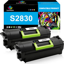 2-Pack Black Toner Cartridges LeciRoba S2830 Dell High Yield picture