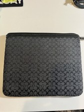 Coach Signature Black Gray Jacquard Padded Tablet iPad Sleeve Pouch Case picture