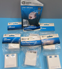 Lot of Ethernet Surface Mounts/CAT6 Jacks: 2 Single,  4- 2 Port, 1-5pk Jacks picture