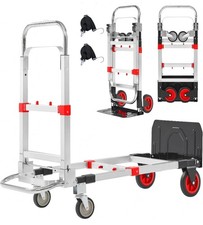Upgraded 3 in 1 Aluminum Folding Hand Truck, 600lbs Capacity, Heavy Duty Conv... picture