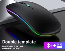 Wireless And Rechargeable Mouse Dual Modes Silent Click Gray Color picture