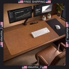 Desk Mat 48x19.7 inches Cork Base Leather & Cloth Hybrid Surface picture