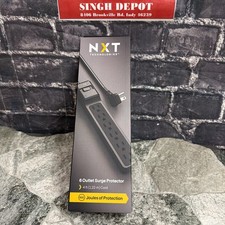 NXT Technologies Surge Protector 6 AC Outlets 4 ftCord 600 J Black NX54313 picture