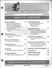AppleWorks Forum Magazine, January 1992 for Apple II II+ IIe IIc IIgs picture