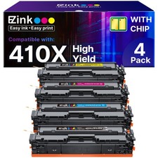 Ez Ink Hp 410X Toner Cartridges 4 Pack High Yield With Chip Black Cyan Yellow... picture