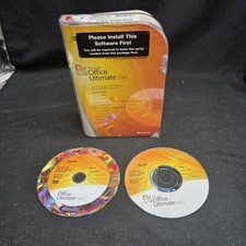 Genuine Microsoft Office Ultimate 2007 2 Disc Set w/ Product Key ~ Working  picture