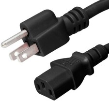 20 PACK LOT 10ft 5-15P - C13 Black Power Cord 18AWG 10A/1250W 125V 3-Prong 3M picture