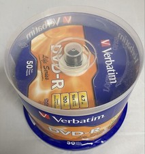 50 New Verbatim 16XLife Series Silver Logo DVD-R 4.7GB 120mn Recordable DVDs (G) picture