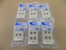 ICC TELEPHONE FACEPLATE WALL PLATE / NEW / IVORY / 1 GANG - 4 PORT / LOT OF 6 picture