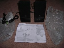 NEW CYBER ACOUSTICS CA-2016 PC COMPUTER SPEAKERS BLACK USB POWER VOLUME CONTROL picture