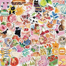 200PCS Vintage Aesthetic Stickers Pack Cute Scrapbook One Size, Multicolor picture