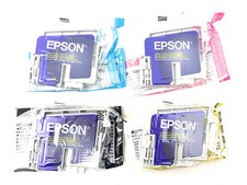 EPSON T0321 T0322 T0323 T0324 KIT 4 GENUINE CARTRIDGES C70/C80/C82/CX5200/CX5400 picture