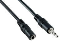 3ft 3.5mm Male to 3.5mm Female Stereo Audio Extension Cable, Black picture