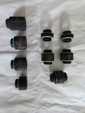 Bitspower Carbon Black G1/4 Set of 9 Extender Male to Male Adapter Fittings picture