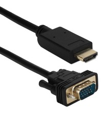 QVS 10 Feet HDMI To VGA Video Converter Cable - Black - HDMI Male To XHDV-10 picture