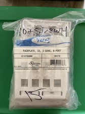 ICC Keystone Wall Plate with ID - Double Gang - 8 Port - White 6 Count picture