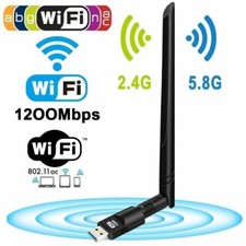 1200Mbps Wireless USB Wifi Adapter Dongle Dual Band 2.4G/5GHz w/Antenna 802.11AC picture