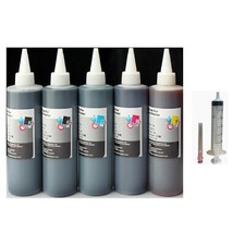 5x250ml refill pigment ink for HP 970 971 970XL 971 XL X476DW X551DW X576DW picture