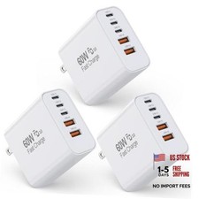Pack Apple 17 Pro Max Charger Fast Charging,PD 60W 5 in 1 Multiport USB 3 White picture