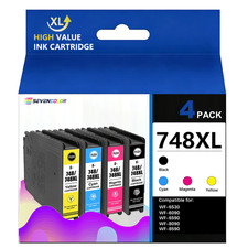 748XL High Capacity Ink Cartridges 4Pack Works with WorkForce WF-6530 Printer picture