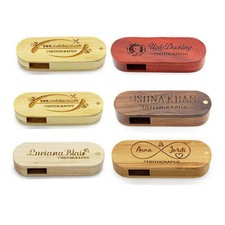 Lot 30PCS 1/2/4/8/16GB Swivel Engraved Wood USB Flash Drive Memory Custom Logo picture