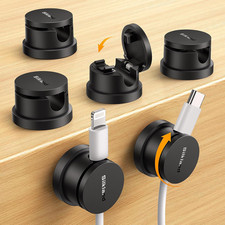 6 Pack Snap-Lock Cable Clips, 360° Rotatable Cord Holder for Desk | Anti-Pull-Ou picture