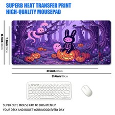 1 XXL Extra-Large Pixel Art Style Halloween Purple-Toned Forest Mouse Pad with picture
