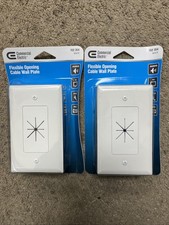 Commercial Electric 1-Gang Flexible Opening Cable Wall Plate, White (2PK) picture