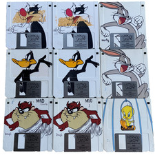 Looney Tunes 3.5” Floppy Disk Lot Bugs Bunny Taz Daffy Duck Sylvester Tweetibird picture