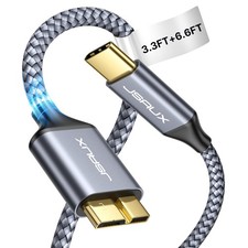 JSAUX 10Gbps Micro B to USB C Hard Drive Cable 3.3FT+6.6FT 3.3FT+6.6FT, Grey picture