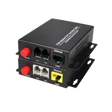 2 Channels POTS Telephones and Ethernet Over Fiber Optic Extenders Singlemode... picture