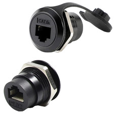 2Pack RJ45 Shielded Panel Mount Coupler, Ethernet LAN Pass through Connector, C picture