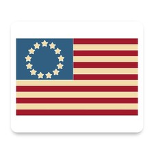 Betsy Ross 13 Star Flag Vintage Colonial Patriotic Red Blue Mouse Pad 9.25x7.75 picture