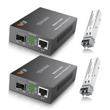 2 Pack Fiber Ethernet Media Converter, WTSFOPTC Fiber Optic Transceiver with ... picture