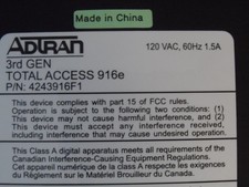Adtran Total Access 916E TA 900e 3rd Gen FXO 4243916F1 Warranty picture