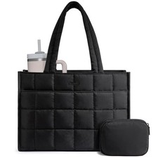 LOVEVOOK Tote Bag for Women, Puffer Work Handbag 15.6 Inch Laptop Purse Nurse picture