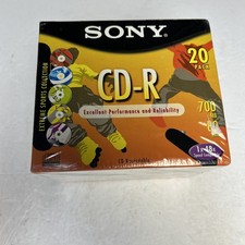 Factory Sealed 20 Pack CD-R Sony Slim Jewel Cases Color 700MB 80 Min *Read* picture