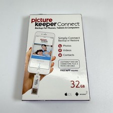 Picture Keeper Connect 32GB USB Photo Backup Drive Silver IPhone Android PC Mac picture
