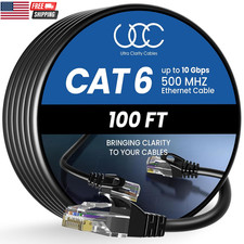 Cat 6 Ethernet Cable 100 Ft, Outdoor&Indoor 10Gbps Ethernet Cable, High Speed Ca picture
